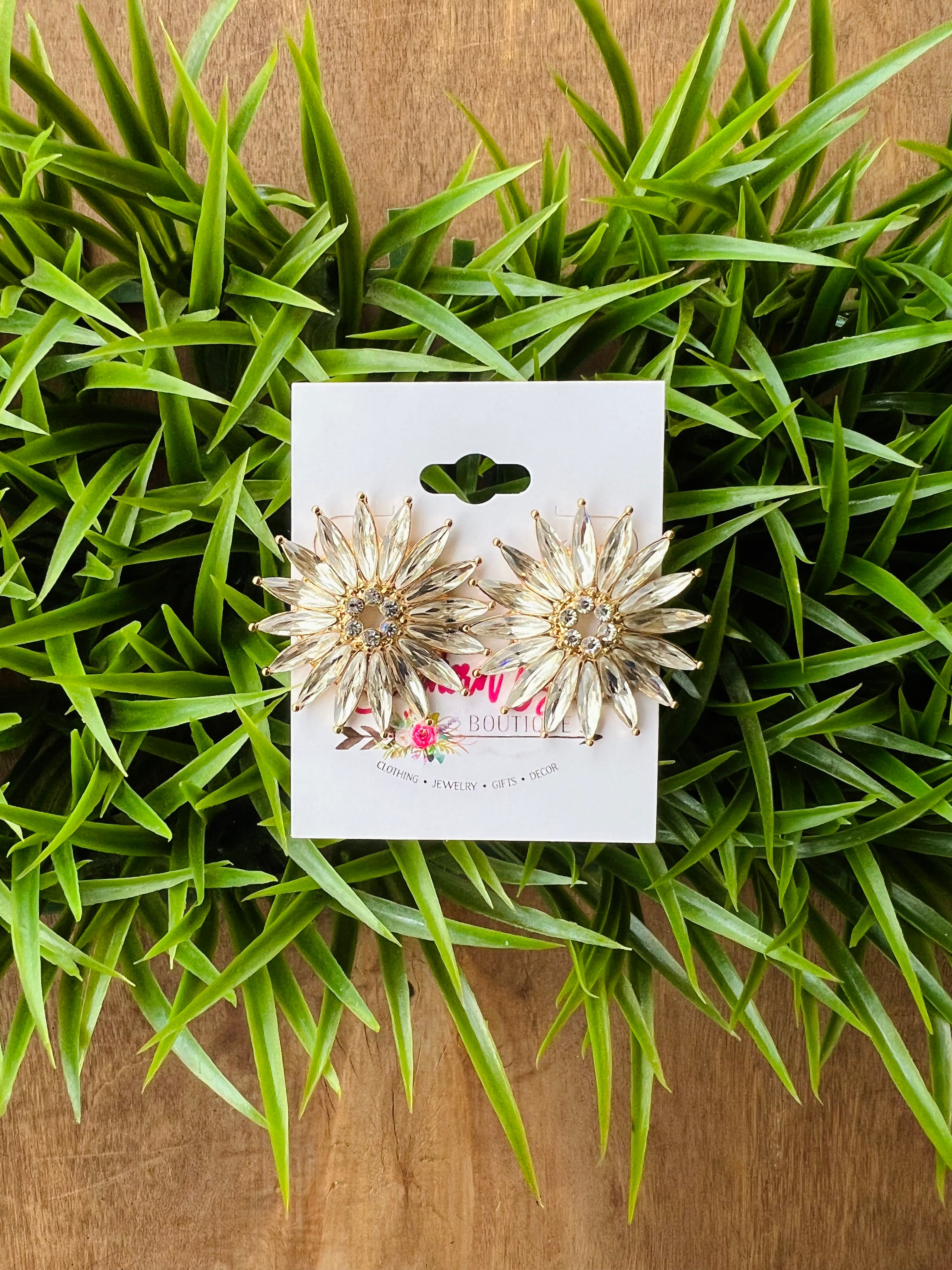 Crystal Flower Earrings