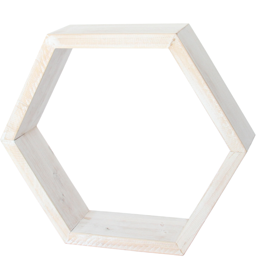 Honeycomb Whitewash Shelf