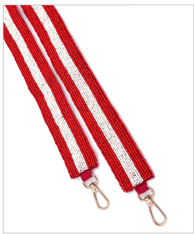 Stripe Beaded Bag Strap