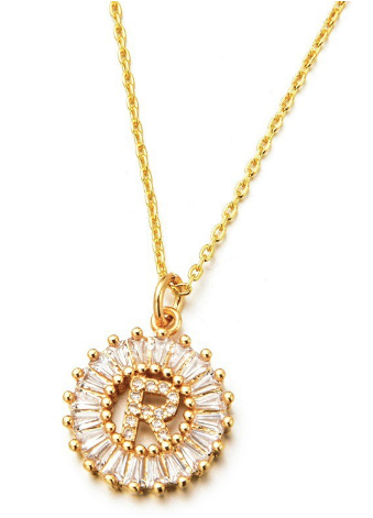 Small Crystal Initial Necklace
