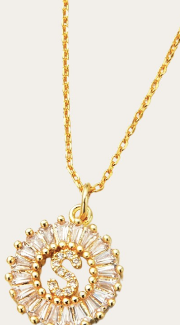 Small Crystal Initial Necklace
