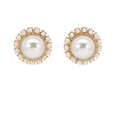 Round Pearl Earrings