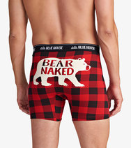Buffalo Plaid Bear Naked Men's Boxer Brief