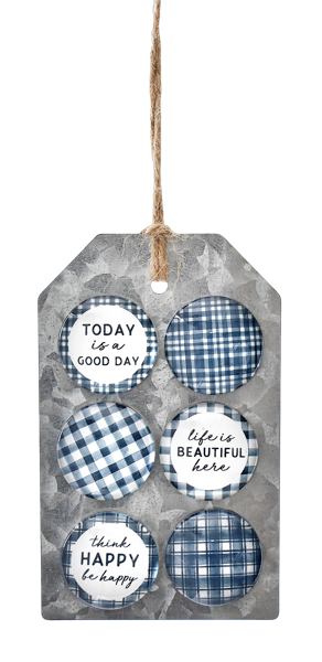 Blue Plaid Magnets