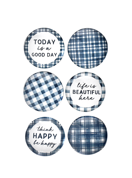 Blue Plaid Magnets