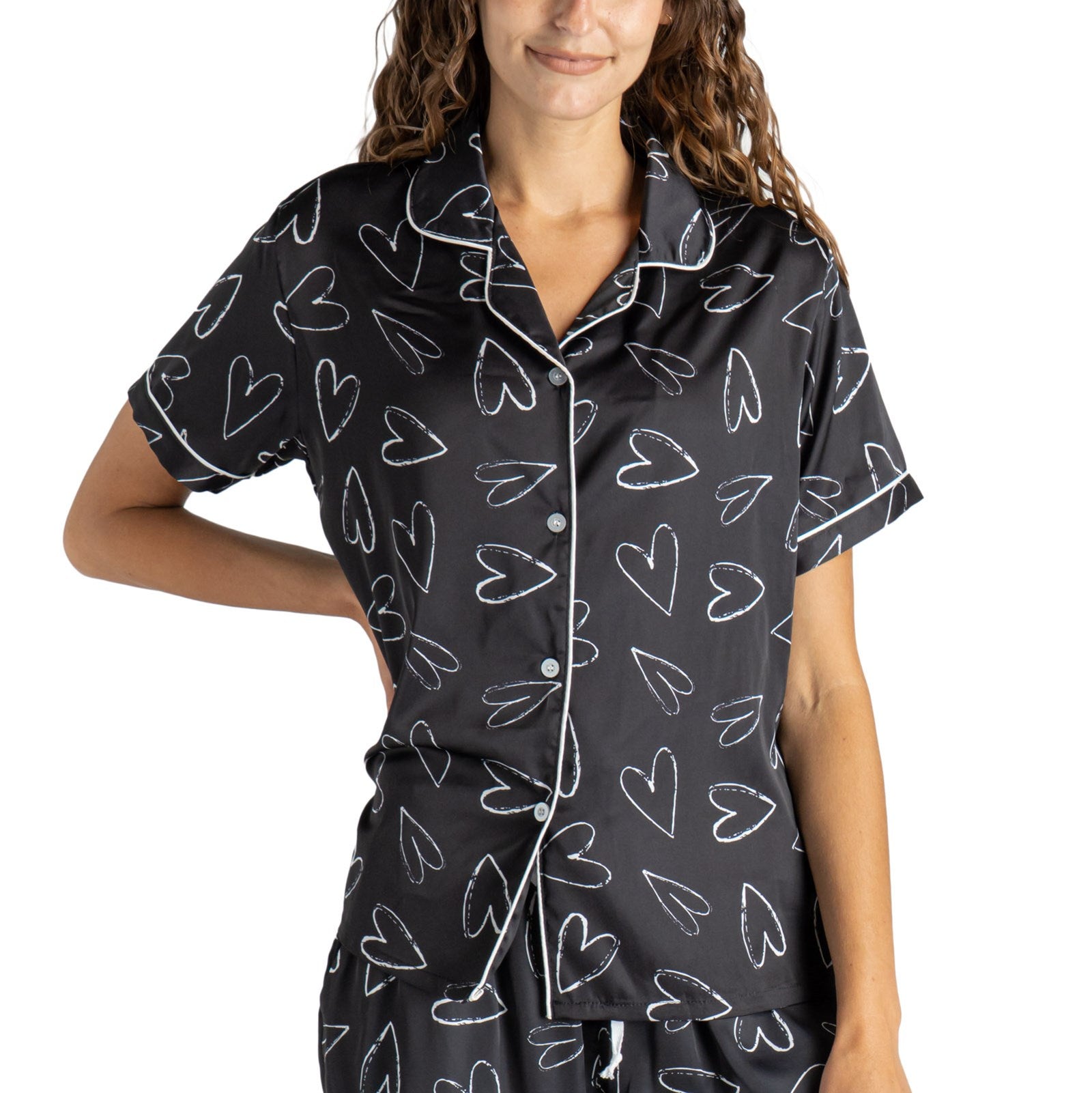 Hearts Satin Pajamas