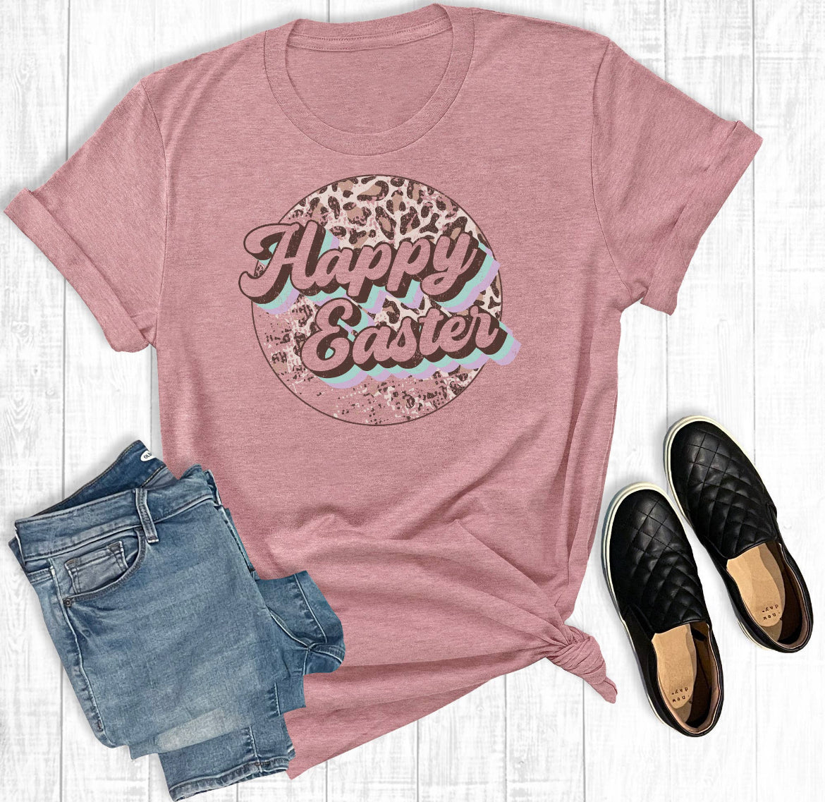 Leopard Happy Easter Tee