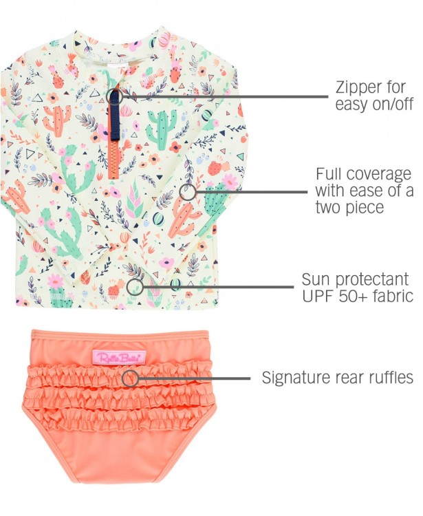 Ruffle Butt Desert Blossoms Bikini Set