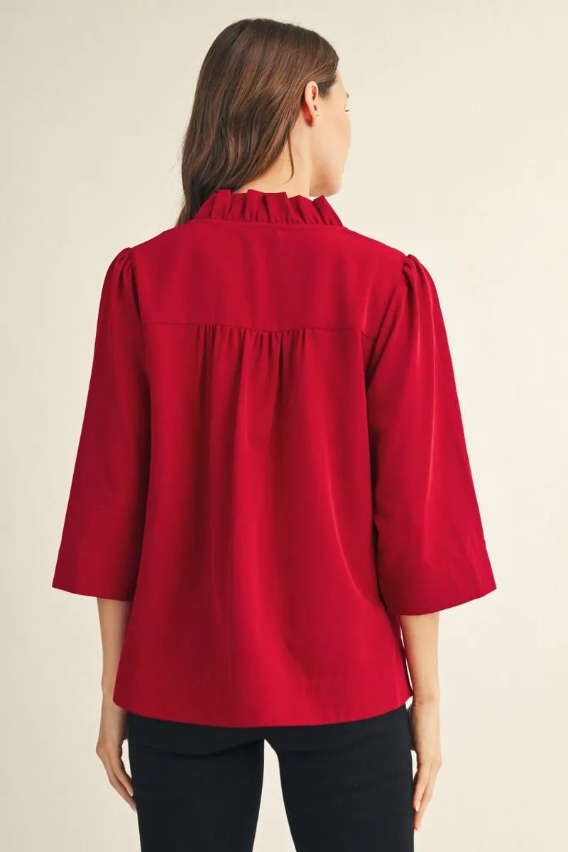 Burgundy 3/4 Sleeve Top