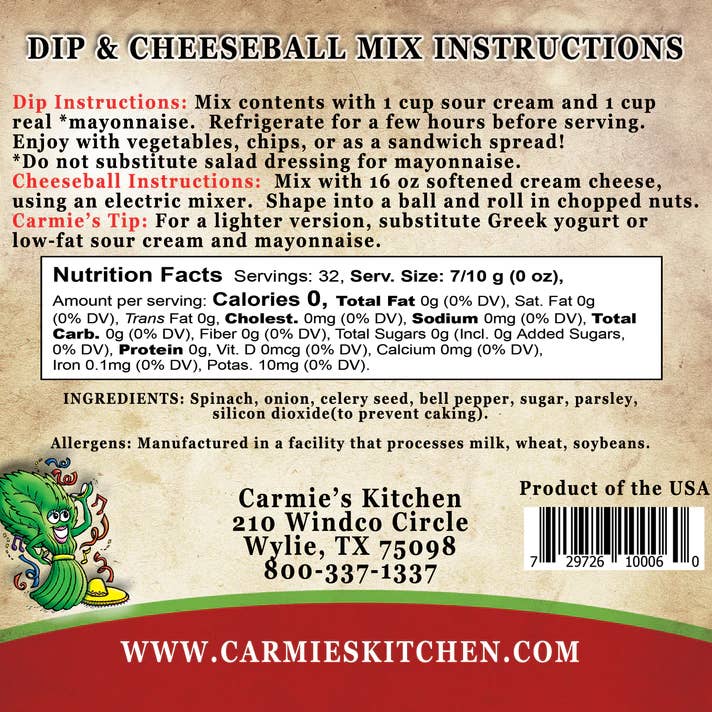 Carmie's Dip & Cheeseball Mix