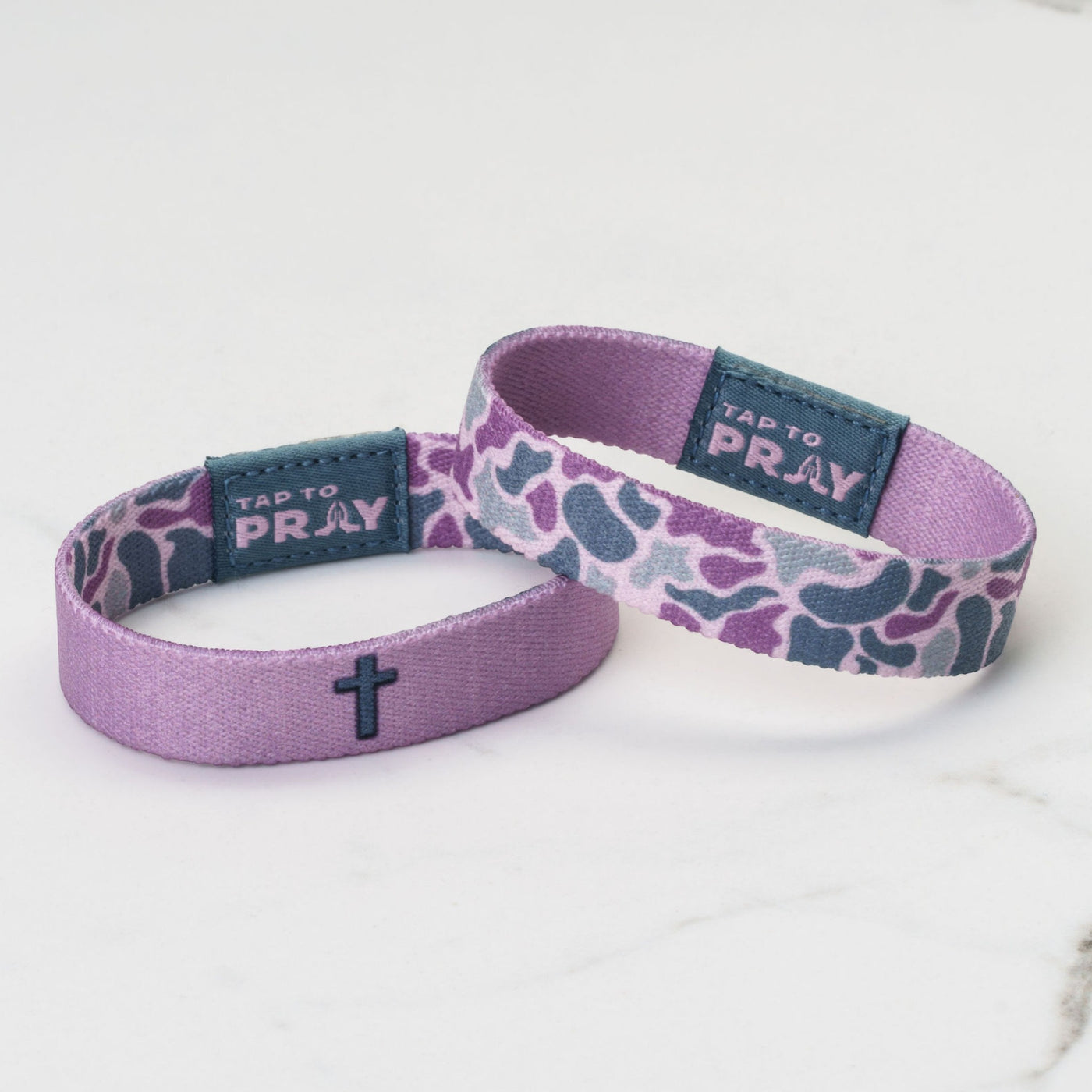 Tap To Pray® Cross/River Rock Camo Wristband