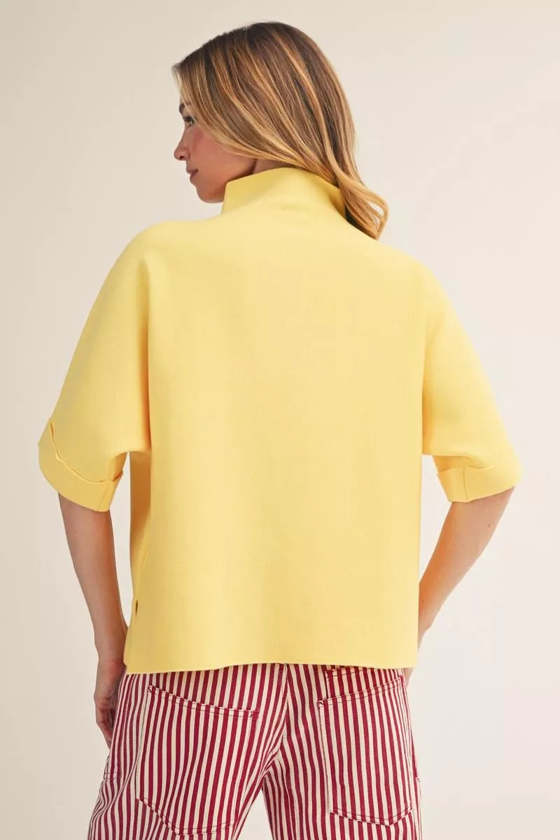Mock Neck Soft Sweater Top
