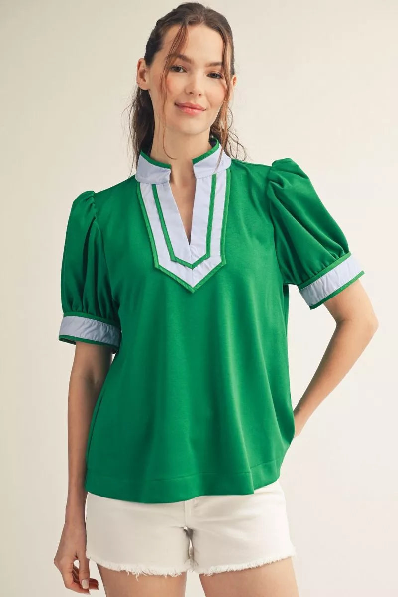 Kelly Green Accent Top