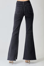Black Embellished Wide Flare Jeans