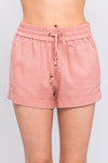 Linen Smocked Shorts