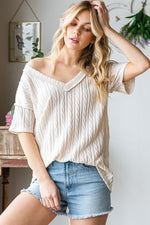Cream Cable Knitted Top