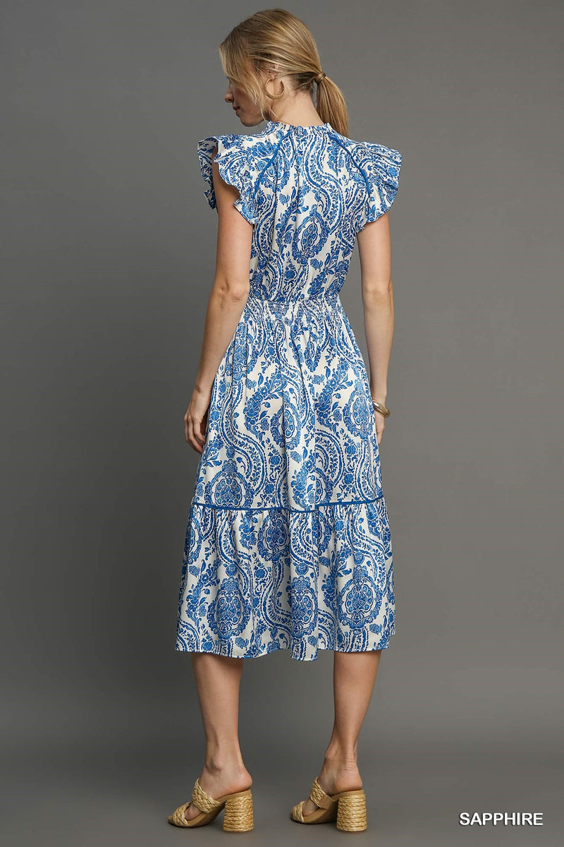 Sapphire Paisley Dress