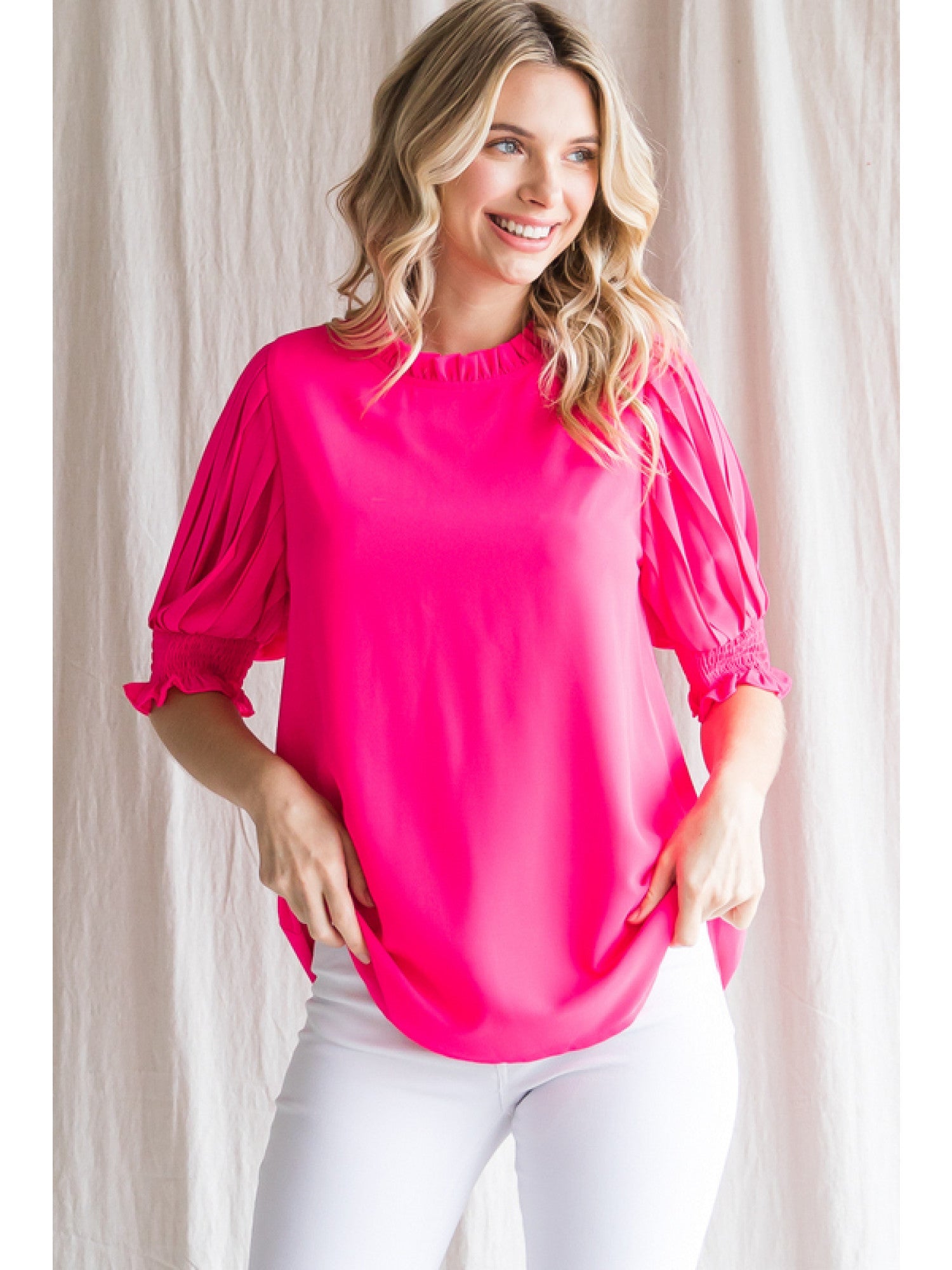 Pleated Sleeves Top