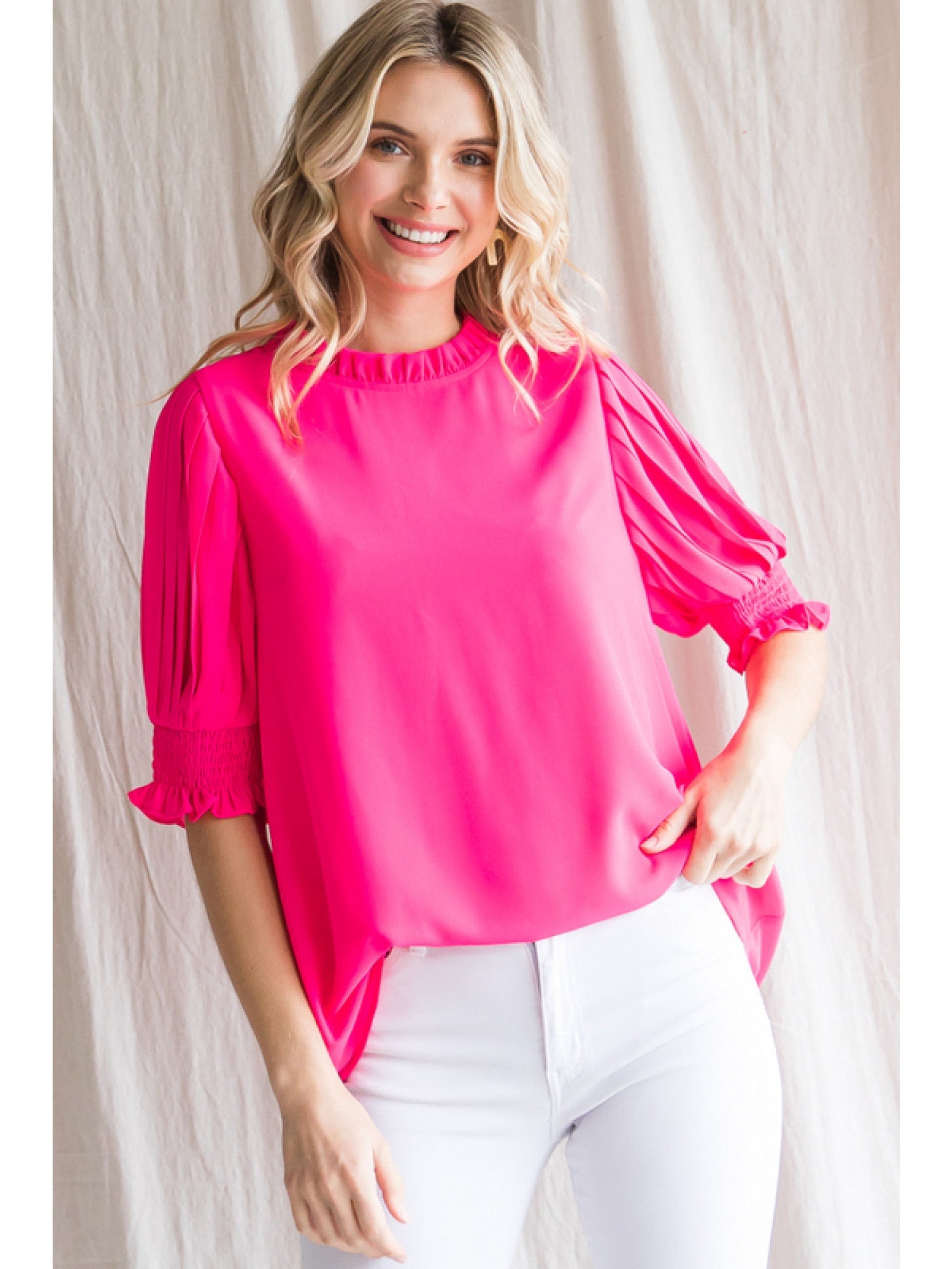 Pleated Sleeves Top