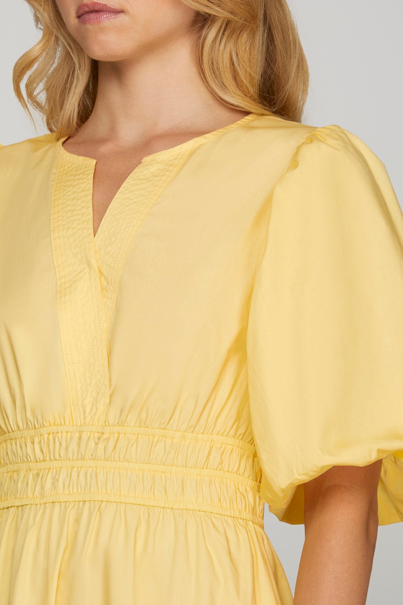 Balloon Sleeve Midi Dress