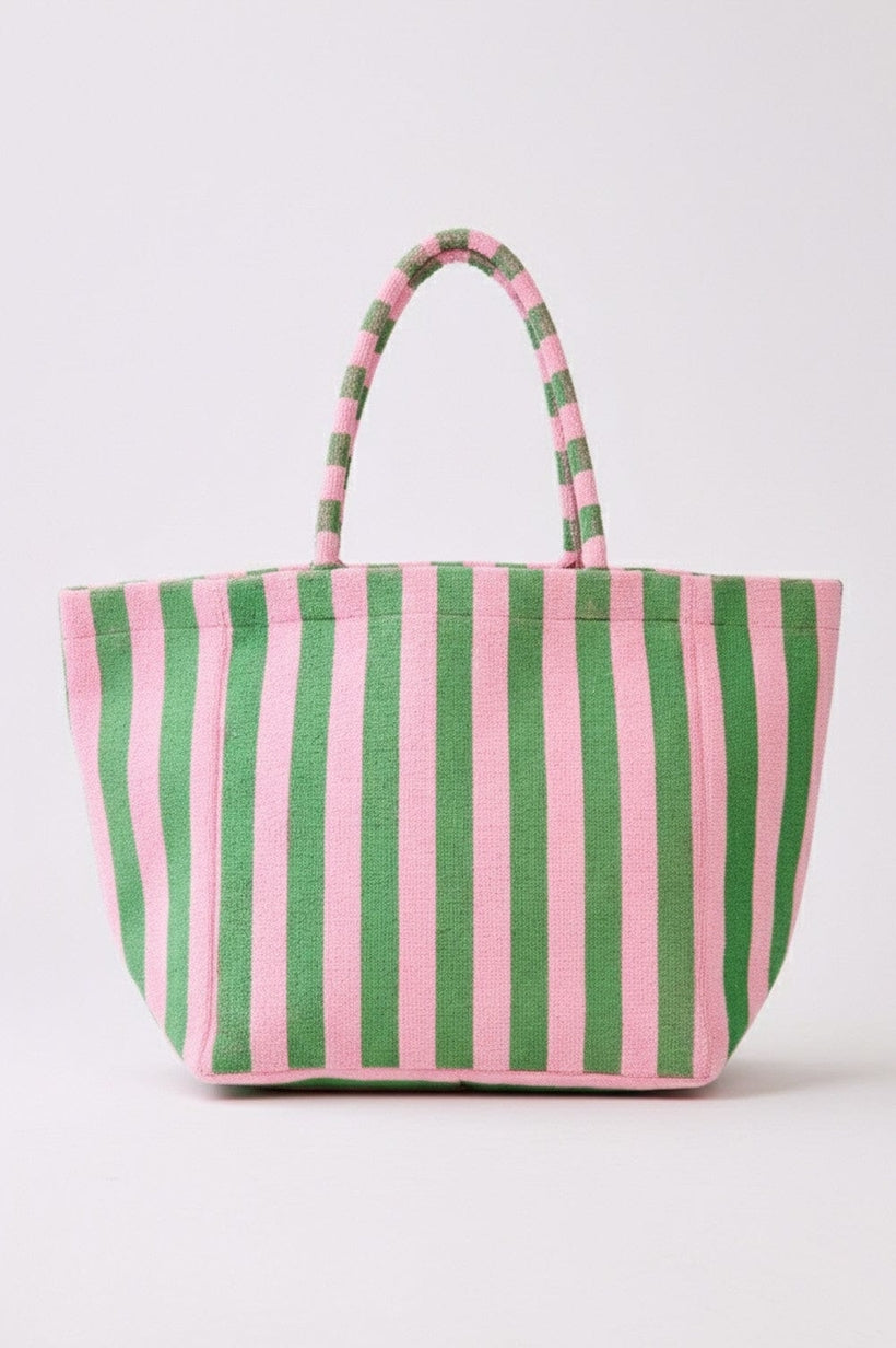 Terry Striped Tote & Pouch Set
