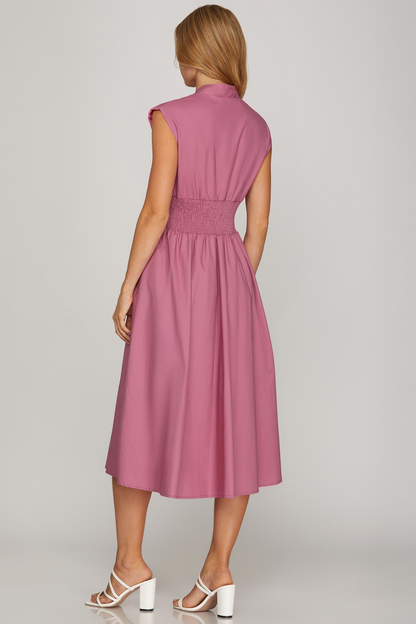 Mauve Smocked Waist Dress