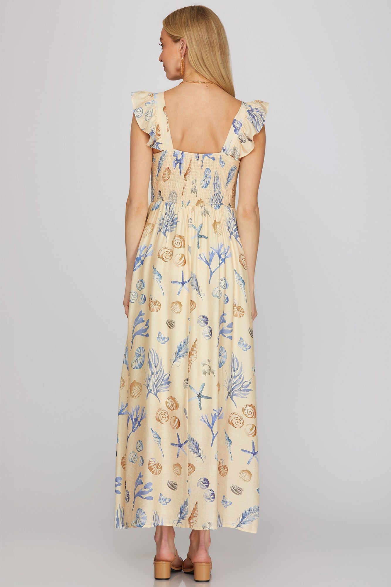 Coastal Flutter Sleeve Dress