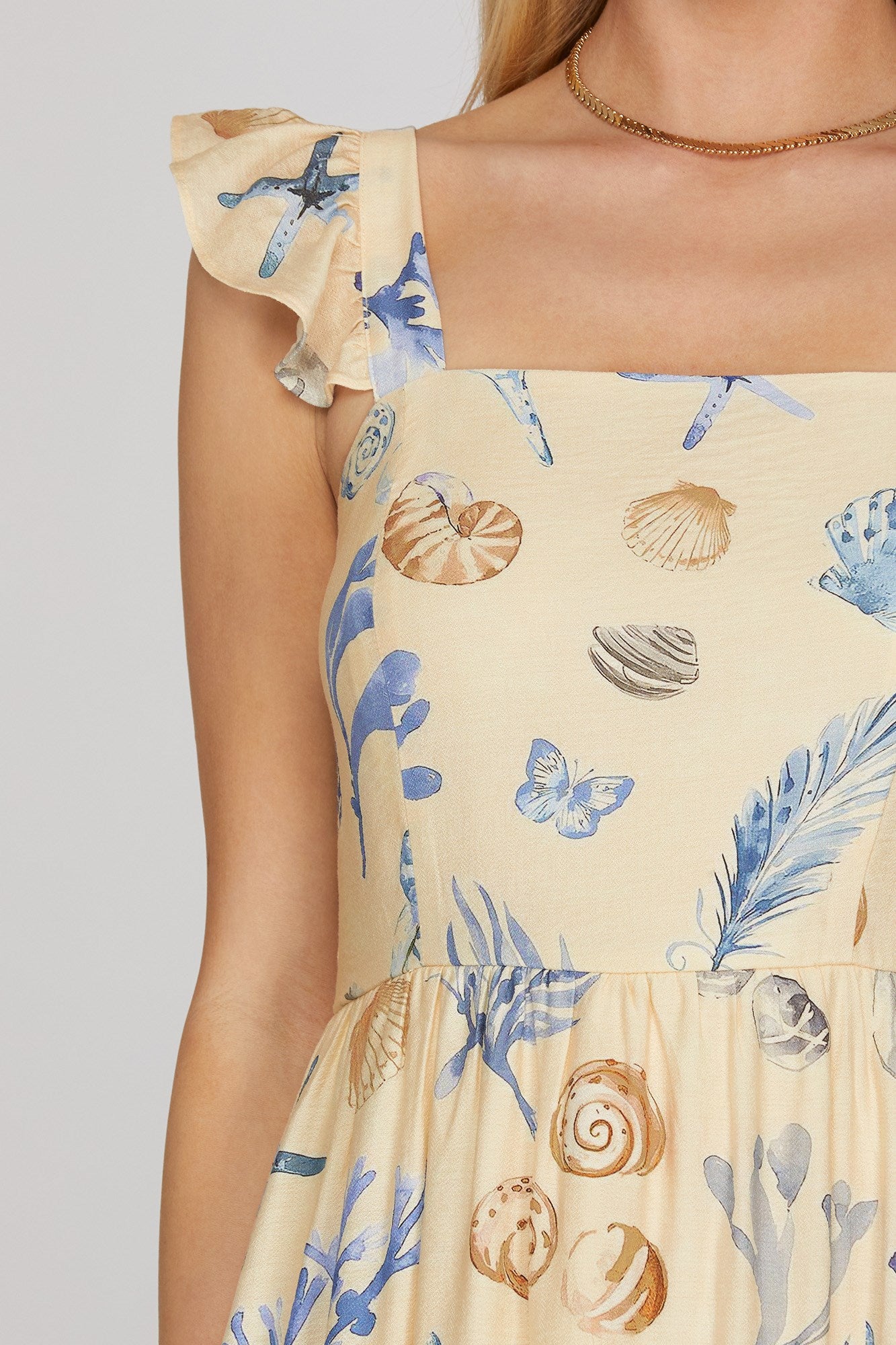 Coastal Flutter Sleeve Dress