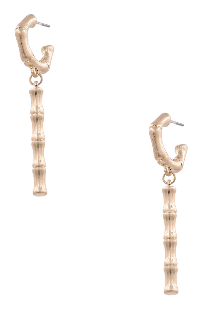 Bamboo Hoop Ring Earrings