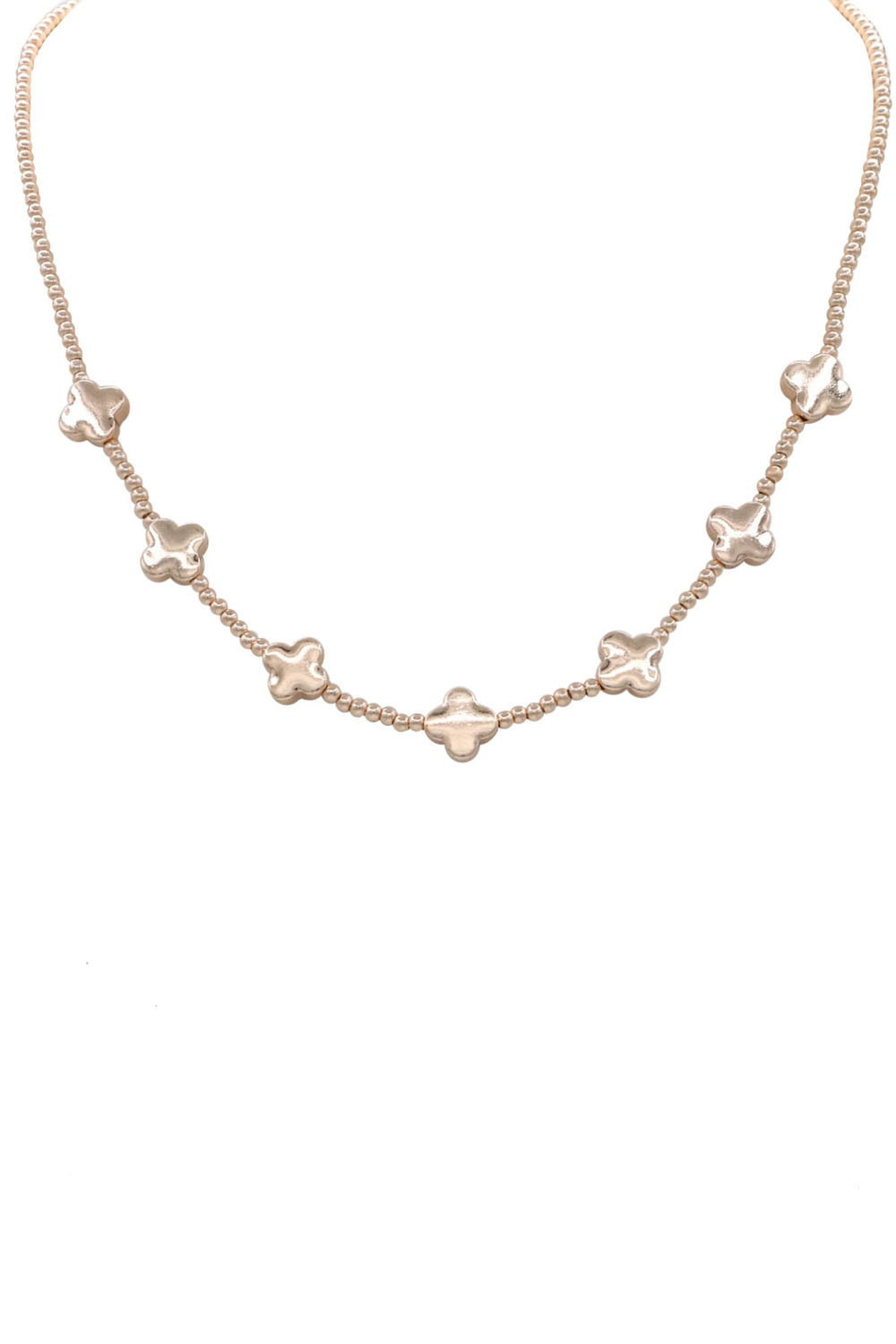 Beaded Quatrefoil Necklace