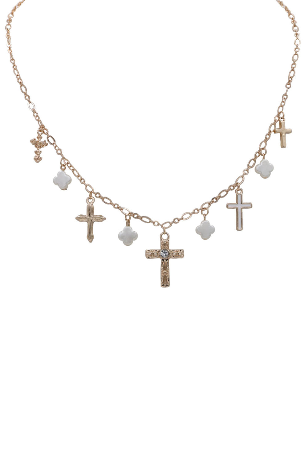 Cross/Clover Charm Necklace