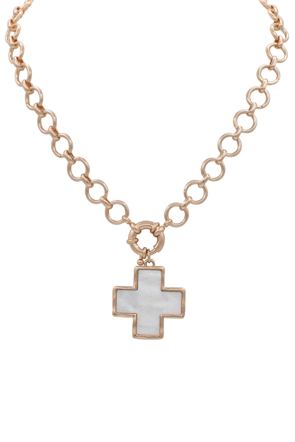 Pearl Cross Pendant Necklace