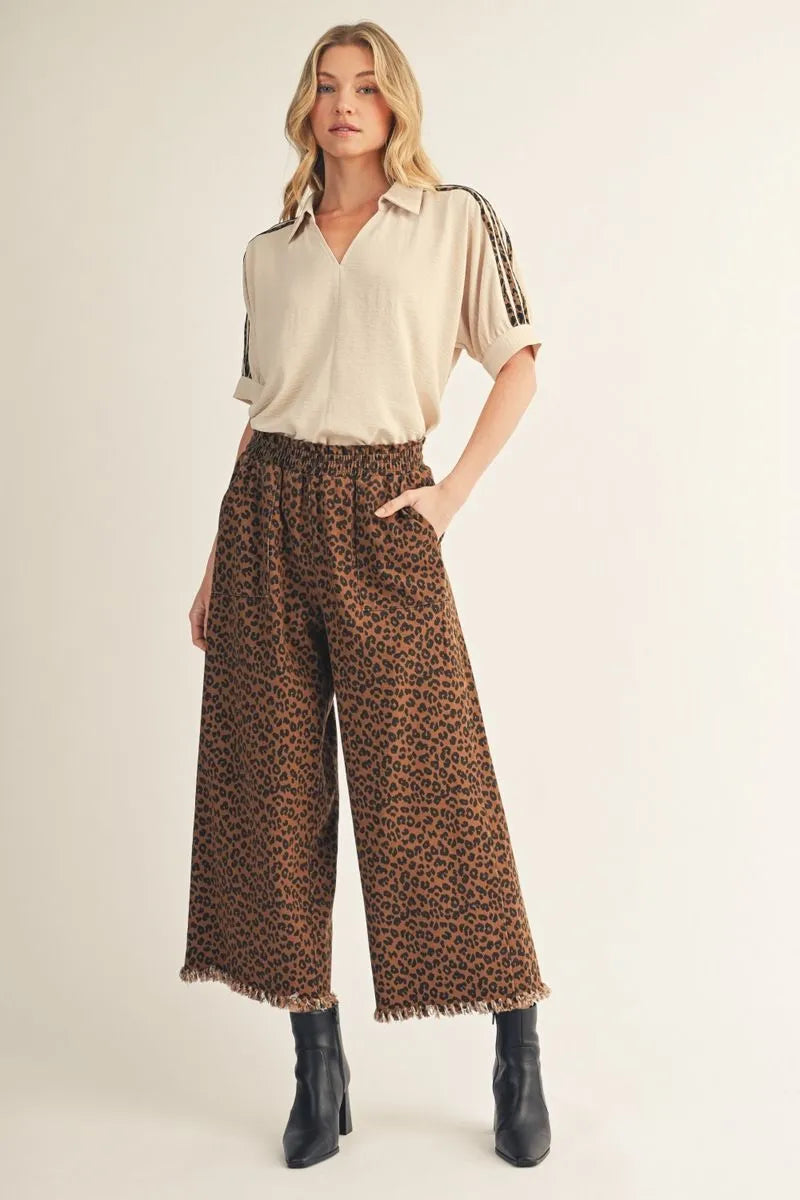 Leopard Striped Sleeve Top