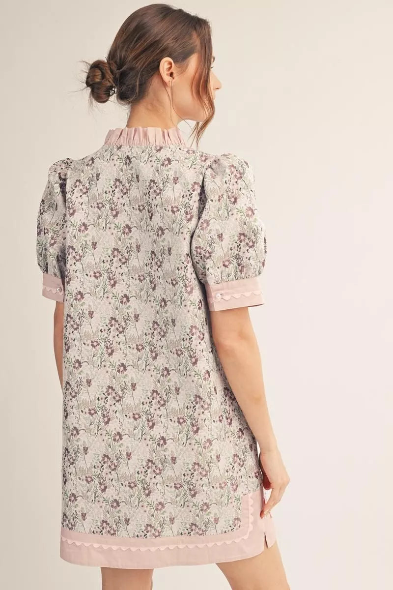 Floral Jacquard Shift Dress