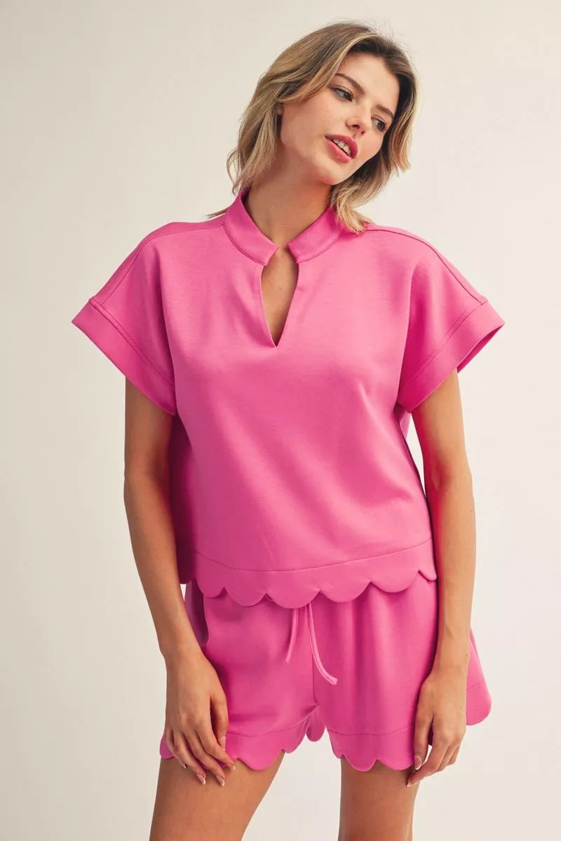 Hot Pink Scalloped Set