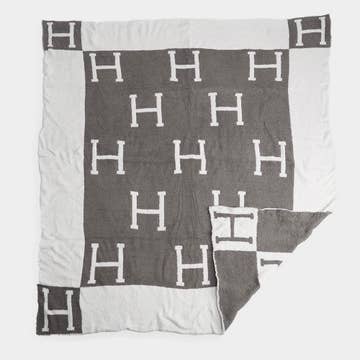 H Reversible Throw Blanket