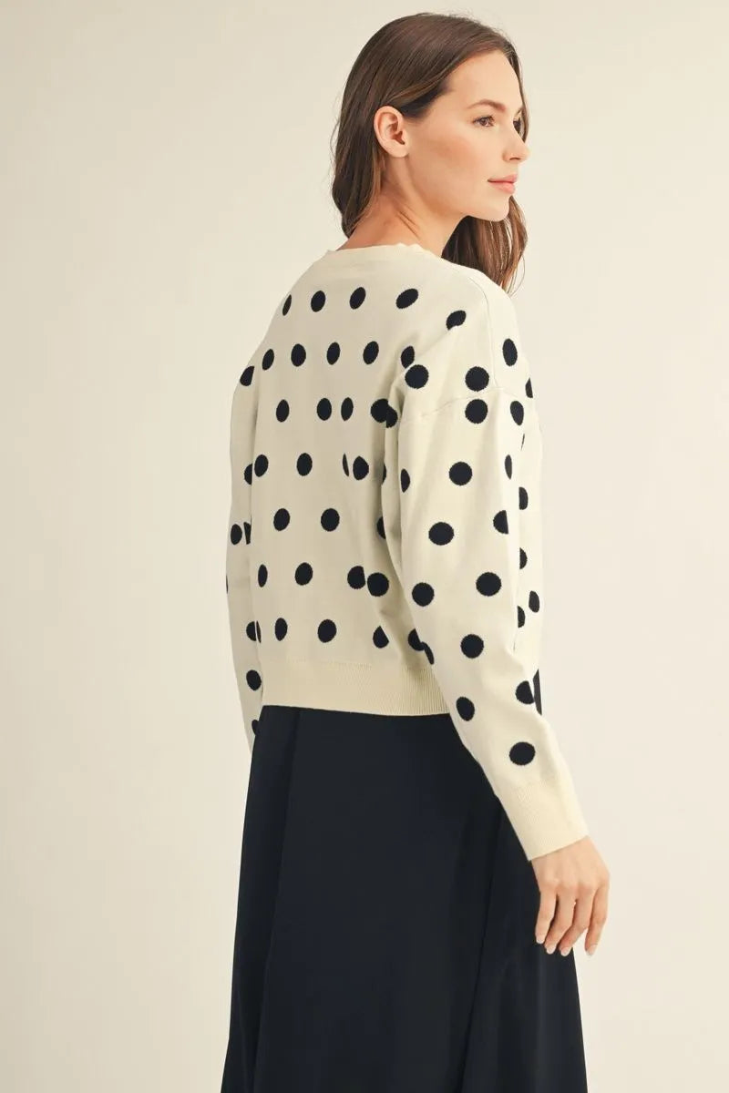 Polka Dot Scrunch Sweater