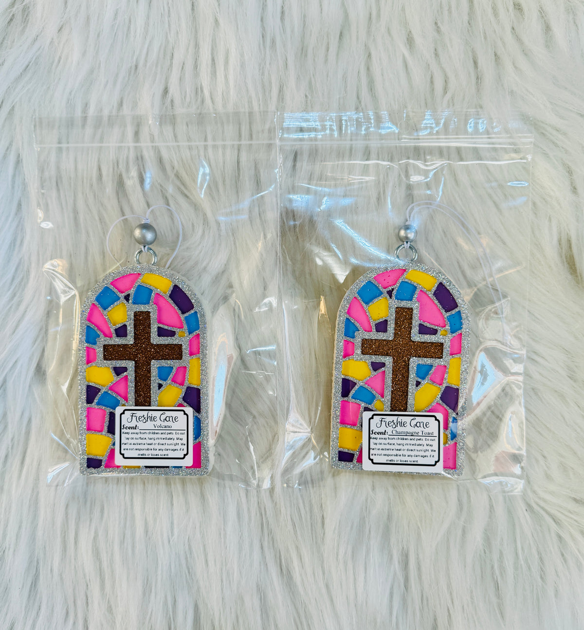 Stained Glass Cross Freshie
