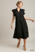Black Tiered Midi Dress