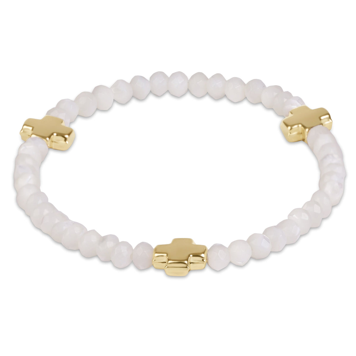 ENewton|Sign. Cross Gemstone 4mm Bracelet