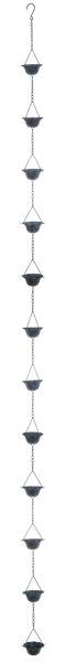 Blue Patina Flower Rain Chain