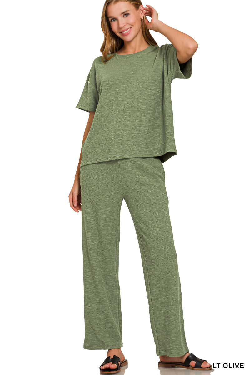 Slub Pants Set