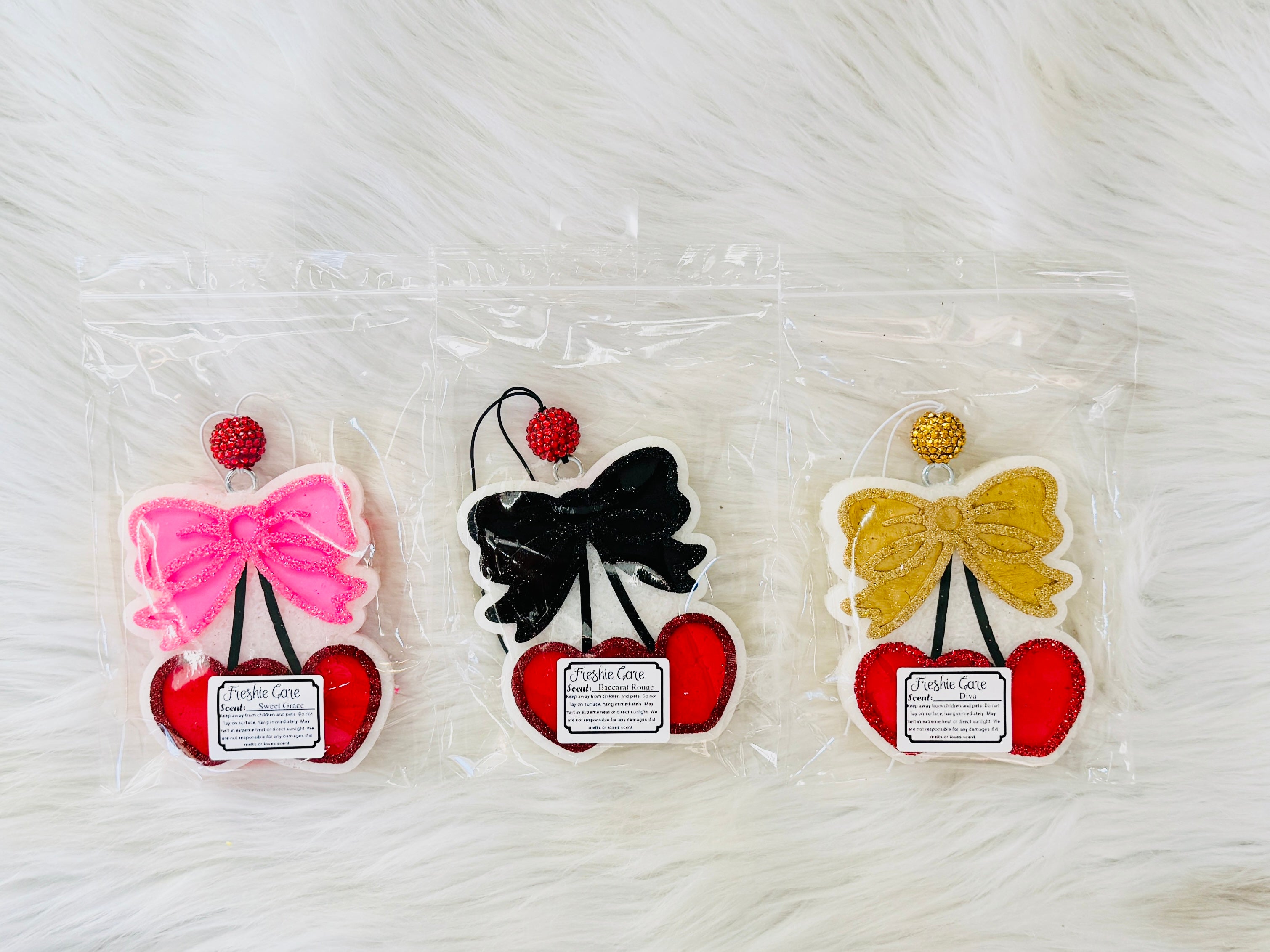 Cherry Heart Bow Freshie