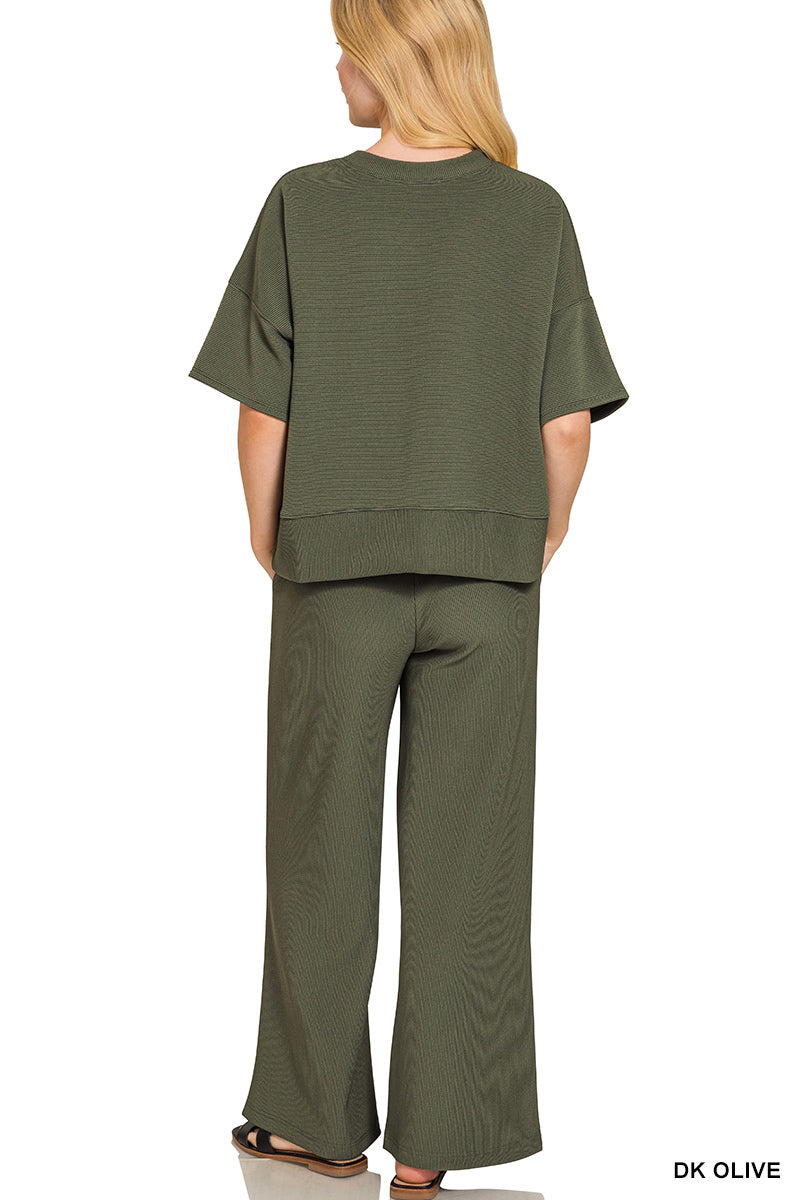 Ribbed Tee & Pants Set