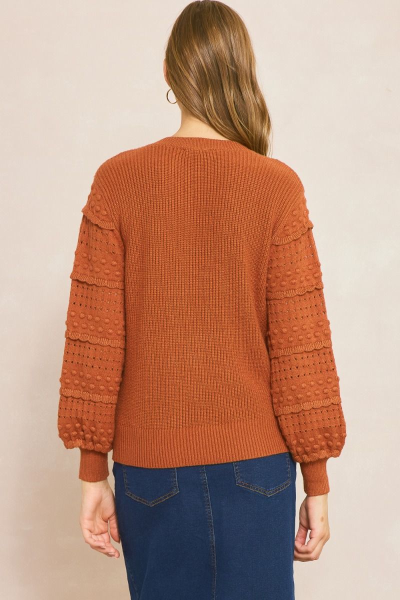 Rust Textured Sweater