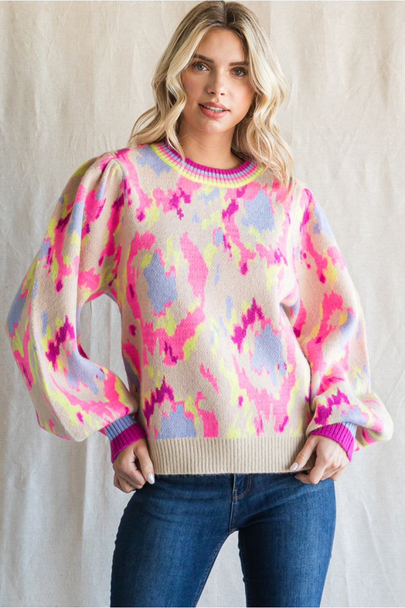 Abstract Pink Sweater