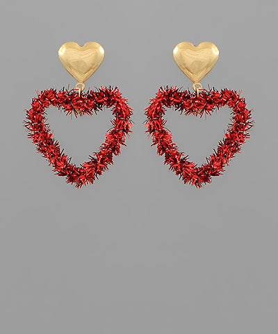 Tinsel Heart Earrings