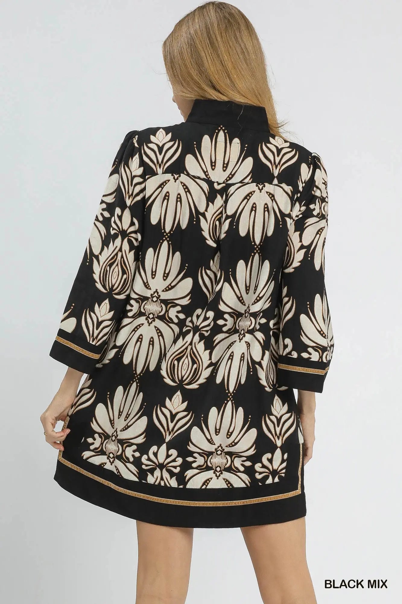 Black & Gold Floral Dress