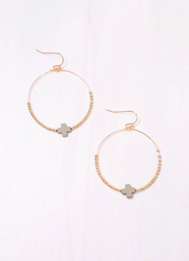 Hoop Cross Earrings