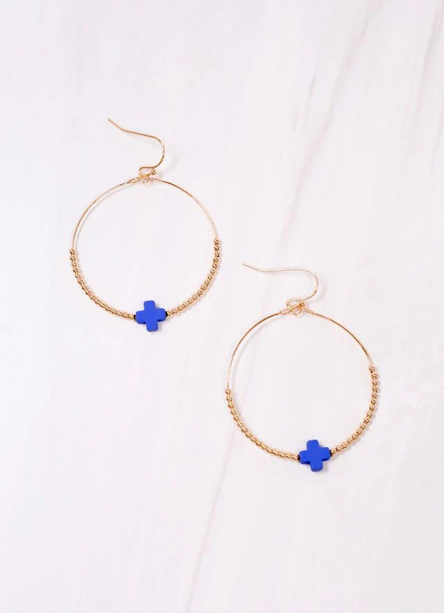 Hoop Cross Earrings